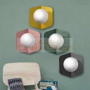 Nordic bedroom Led Wall lamp Modern Simple iron glass lampshade wall sconces for living room Bedside corridor wall Light Fixture