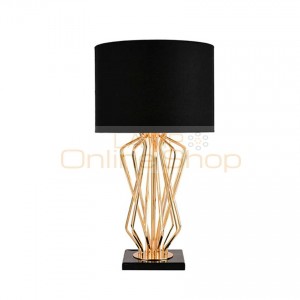 Nordic LED Deak Lamps Gold Metal Table Lamp Bedroom Bedside Decor Table Lights LED Desk Lights Wedding Room Fixtures 