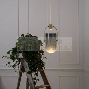 Nordic Modern Simple Single Head Chandelier Light Glass Cover Living Room Hanging Lamp Bar Coffee Shop Creative Bedside Hanglamp