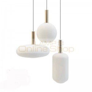 Nordic Post Modern Frosted Milk white glass shade Pendant lights Foyer Dining room bedroom Creative Droplight Lighting fixture
