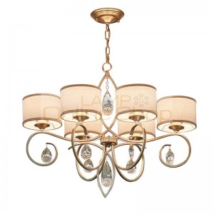 Nordic Rural French Cloth Cover chandelier lighting Study Silver Bedroom lamp Restaurant chandeliers ceiling
