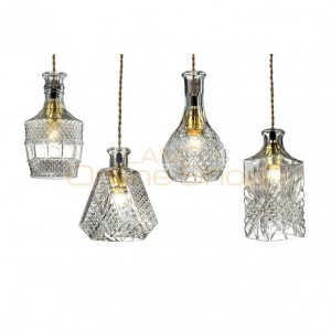 Nordic Vintage Lee Broom Square Crytal Glass pendant light lamp loft dining room transparent glass suspended lamp hanging lamp