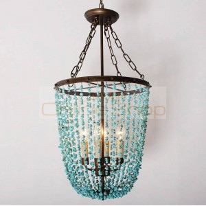 Novelty Turquoise LED Pendant lamp lighting for Home Luxury modern Light Creative Iron Lamps for Foyer Dining Room pendant lamp