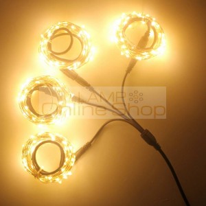 One combo 4PCS Copper Wire LED vine Light Kung 40 meter Christmas Outdoor string fairy party light garden with 12V adapter