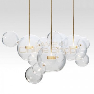 Post Modern Bolle Lamp Led Pendant Light Clear Glass Bubble Ball droplight Fixtures Indoor Lighting Lustre Hang Lamp