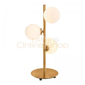 Post modern creative LED table lamp Milky Frosted Glass lampshade gold luxury plated home decoration bedroom bedside desk lamp