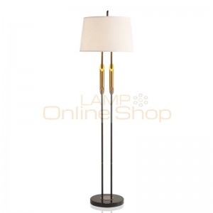 Post modern floor lamps living room decoration Iron art plated gold lamp body cloth lampshade bedroom bedsiade LED standing lamp