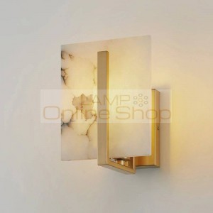 Post Modern Light Luxury Full Copper Wall Lamp American Simple Living Room Study Bedroom Villa Designers Like Real Marble Lamps