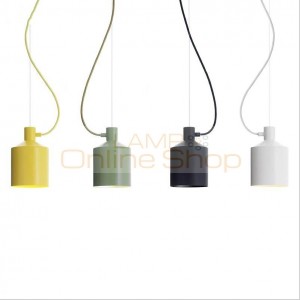 Simple Loft D17H25cm Silo white black yellow green pendant light lamp DIY dining room shop cafe suspended lamp hanging drop lamp
