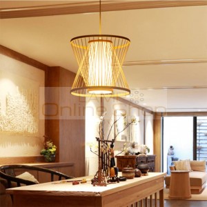 Southeast Asia LED Pendant Lamps Bamboo Pendant Lights Living Room Hanging Lamp Home Decor Suspension Luminaire Kitchen Fixtures