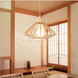 Southeast Asia Wood LED Pendant Lamps Tatami Pendant Lights Hanging Lamp Restaurant Balcony Luminaire Suspendu Kitchen Fixtures