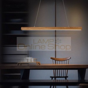 Suspension Luminaire Nordic Restaurant LED Pendant Lamp Simple Wooden Solid Wood Working Office Deco Lamp Home Hanging Lights