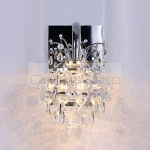 The Living Room Bedroom Bedside Crystal Lamp New Single Head Aisle Simple Modern Crystal Wall Lamp LED Wall Light For Home
