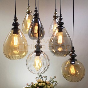 Vintage Glass Pendant Light resraurant cafe bar industrial indoor lighting Pendant Lamp living Dinning room home hanglamp