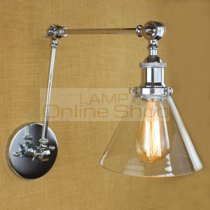 Vintage Plated Industrial Wall Lamp cafe clothing shop double arm adjustable LED Wall Light Bathroom glass Wall Sconce fixture