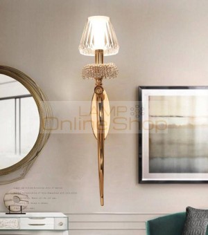 Wandlamp Nordic Modern Aisle Entrance Wall Lamp for Living Room Bedroom Bedside Restaurant Fashion Crystal LED Wall Lighting