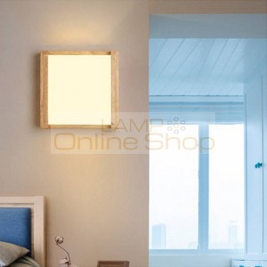Wandlamp Nordic Modern Bedroom Bedside Wood Wall Lamp Modern Aisle Living Room Wooden LED Home Decor Light Fixtures