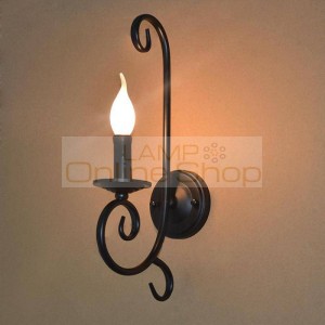 warehouse rustic metal iron Wall Lamp Led Indoor wall Sconce Kitchen Entrance E14 led candle wall light home Luminaire
