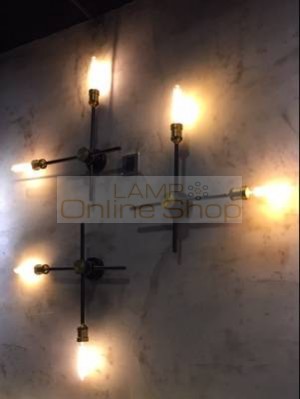  Abajur Designer Simple Aisle Stairs Bedside Wall Lamp American Village Vintage Iron Rotate Double Head Light 