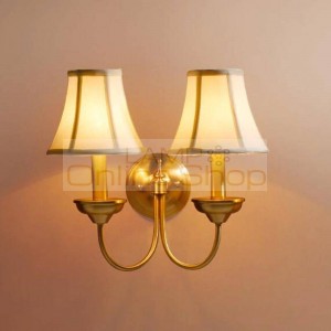  New Hot Sale American Rural Copper Golden LED Wall Lamp European Simple Restaurant Living Room Bedroom Home Decor Lights