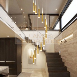 3-15 heads modern led chandeliers gold silver aluminum Acrylic lampbody living room stairway luxury hanging chandelier lighting