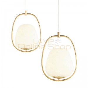 Abajur Golden Color Glass LED Pendant Lights Restaurant Hanglamp Suspension Luminaire Kitchen Pendant Lamp Hanging Light Fixture