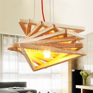 Abajur Modern Style Solid Wood Hanglamp Restaurant Chandelier Lights Fashion Bedroom Study Wood Deco LED Hanging Lamp
