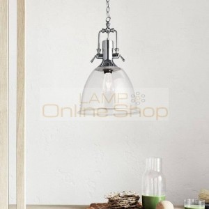 Abajur Modern Glass Lampshade Cafe Bar Chandelier Lighting for Living Room Dining Room Wrought Iron Clothing Store Hanging lamp