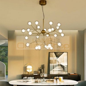 Abajur Nordic Living Room G9 LED Chandelier Lighting Modern Simple Art Firefly Bar Cafe Hanging Lamp Restaurant Light Fixtures