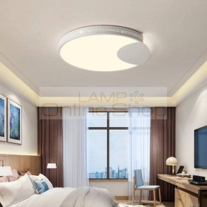 Acrylic Ceiling lights round lampshade with black or white body for living room bedroom home decorative lamparas de techo