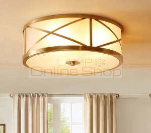 American copper body LED Ceiling light glass lampshade with E14 led lamp for home Store decoration with 