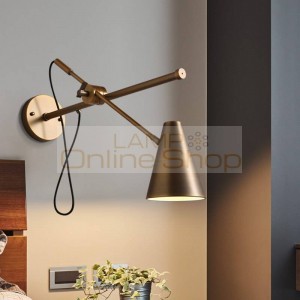 American Country Machinery Vintage Wall Lamp Industrial Loft Cafe Led Lights Dining Hall Rocker Arm Iron Art Wall Light