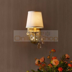 American industrial wall fixtures Copper Crystal Lamp Bedside shade Wall Light Simple Aisle Decorative sconce indoor lighting