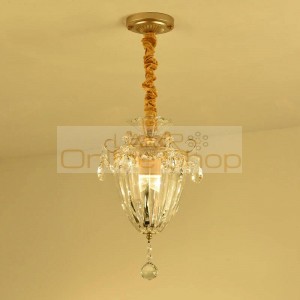 American rustic porch light E27 Crystal Ceiling fixtures for Entrance Corridor Bar Balcony pendant lights Crystal surface Lamp