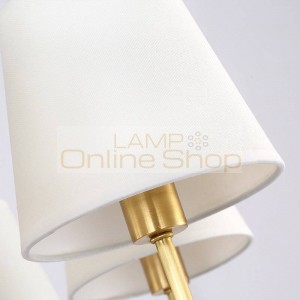 American style 2 arms copper Wall Lamp E14 5W led light Fashion bedroom light living room Warm Decorate light with 