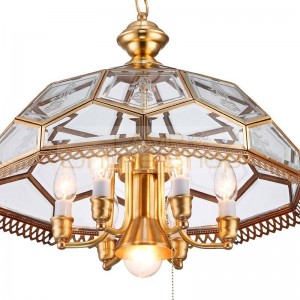 American style copper body LED Pendant light Dia.50cm 7 light American glass shade hanging light E14 led lamp 5W white