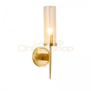 American style full copper creative wall lamps for living room restaurant study wall mounted light villa luxury decoration lamp