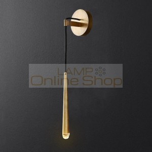 American vintage gold luxury Iron art wall lamp frosted glass shade wall mounted light home foyer corridor lighting wall sconce
