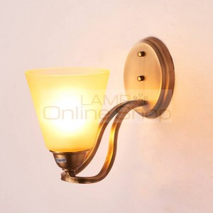  Luxury Style Copper LED Wall Light Bedroom Bedside Lamp Indoor Gold wall lamp for Living Room Hotel home decoration