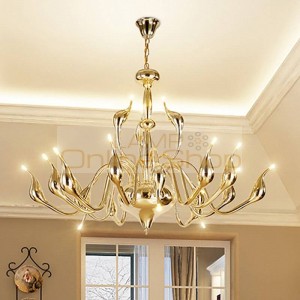 black/red/gold Swan chandeliers Italian Modern classic LED lamp dining room Decoration Mariage project Chandelier Ceiling