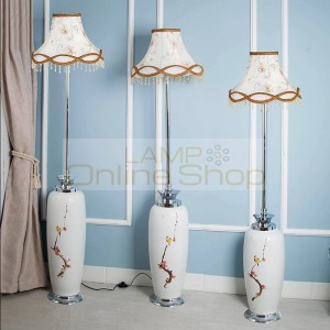  style ceramic Coloured drawing floor lamps for restaurant foyer hotel hall decoration classical standing lamp