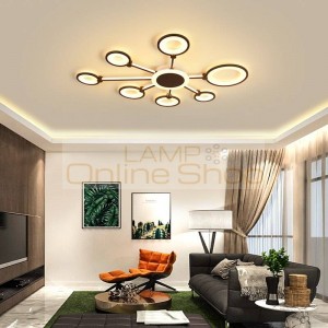coffee Modern LED chandelier for living room bedroom dining room aluminum body Dimming home lighting luminarias dero