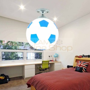 Creative Football led Ceiling Lights kids room dia 25cm glass ball lampshade modern ceiling lamp for bedroom Balcony Hallway