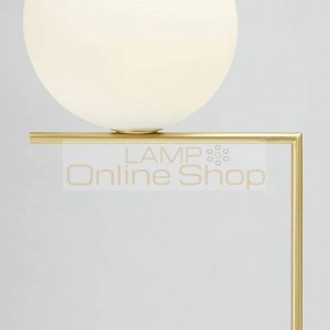 Creative simple floor lamps glass ball standing lamp chrome gold for living room bedroom new design art home decoration lighting
