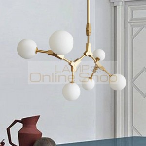 Designer Nordic Living Room DNA Modo Glass LED Lights American Art Restaurant Bar Bedroom Iron Branch Magic Bean Chandelier