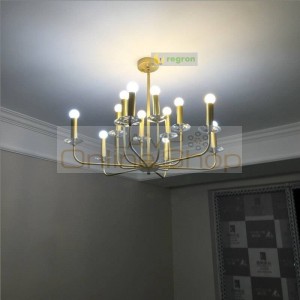 Drawing room Traditional Iron Chandeliers led ceiling fixture Antique 12-arm Led Chandelier Classical Cafe bar kitchen Lighting