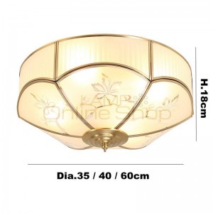 Europe full copper body Ceiling lights nordic glass lampshade led lamp for home Store luxury foyer decoration lighting fixture