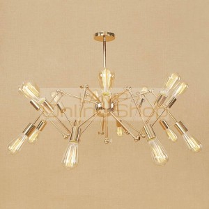Europe Gold silver spider chandelier 6-16 head Modern simple wrought Iron creative Ceiling hanging lamp for restaurant cafe deco