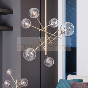 Europe Modern Creative Concise Style LED Glass Pendant Light Glass Bubbles Study Livingroom Restaurant Cafe Gold Decoration Lamp