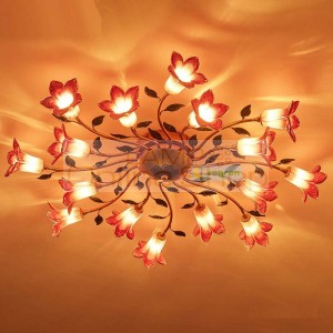 Europe Vintage Creative Flower Light classical Ceiling Lamp Bedroom Living Room ceiling lights Simple Modern Warm Led Lamps